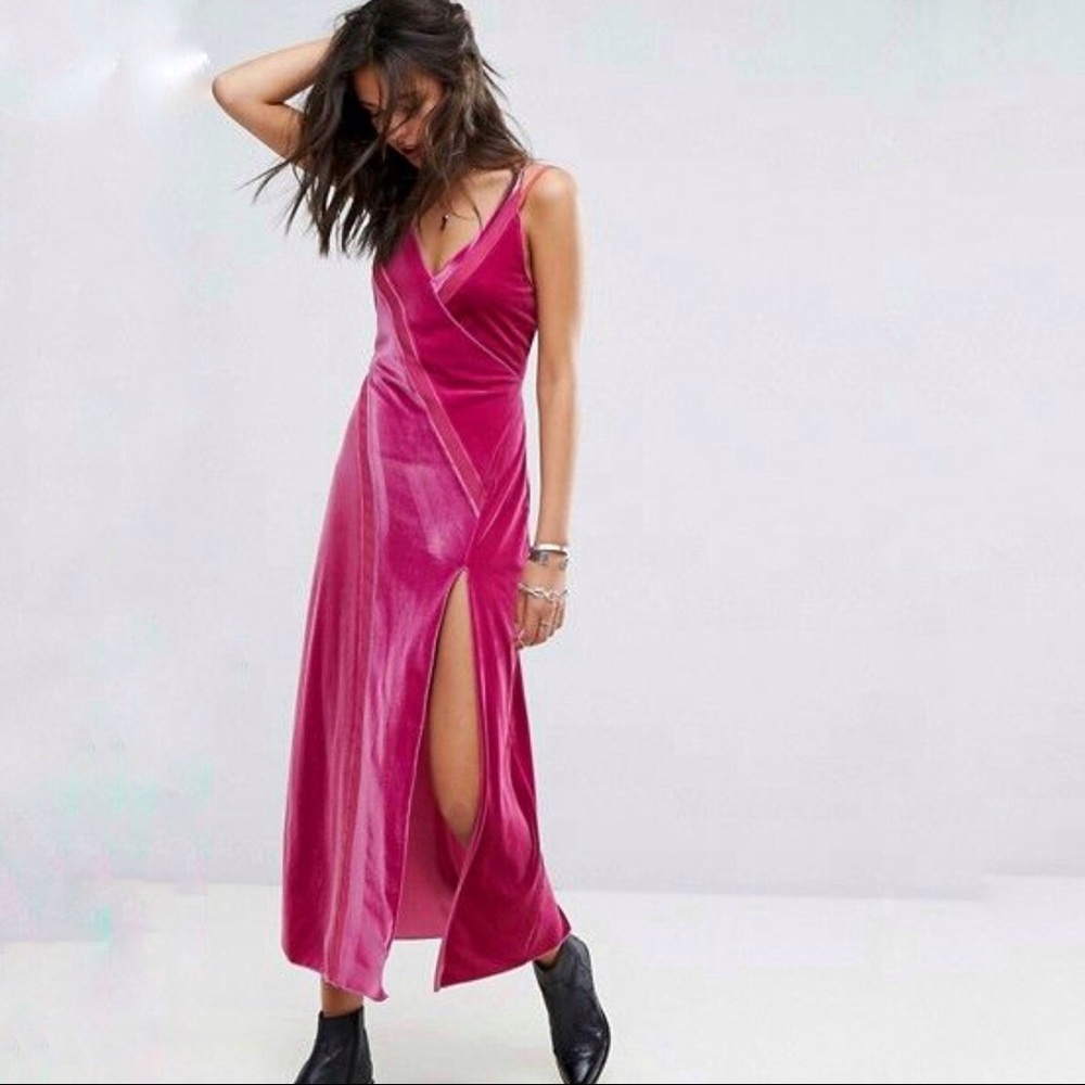 Free People Spliced Velvet Maxi Dress - Picture 4 of 8